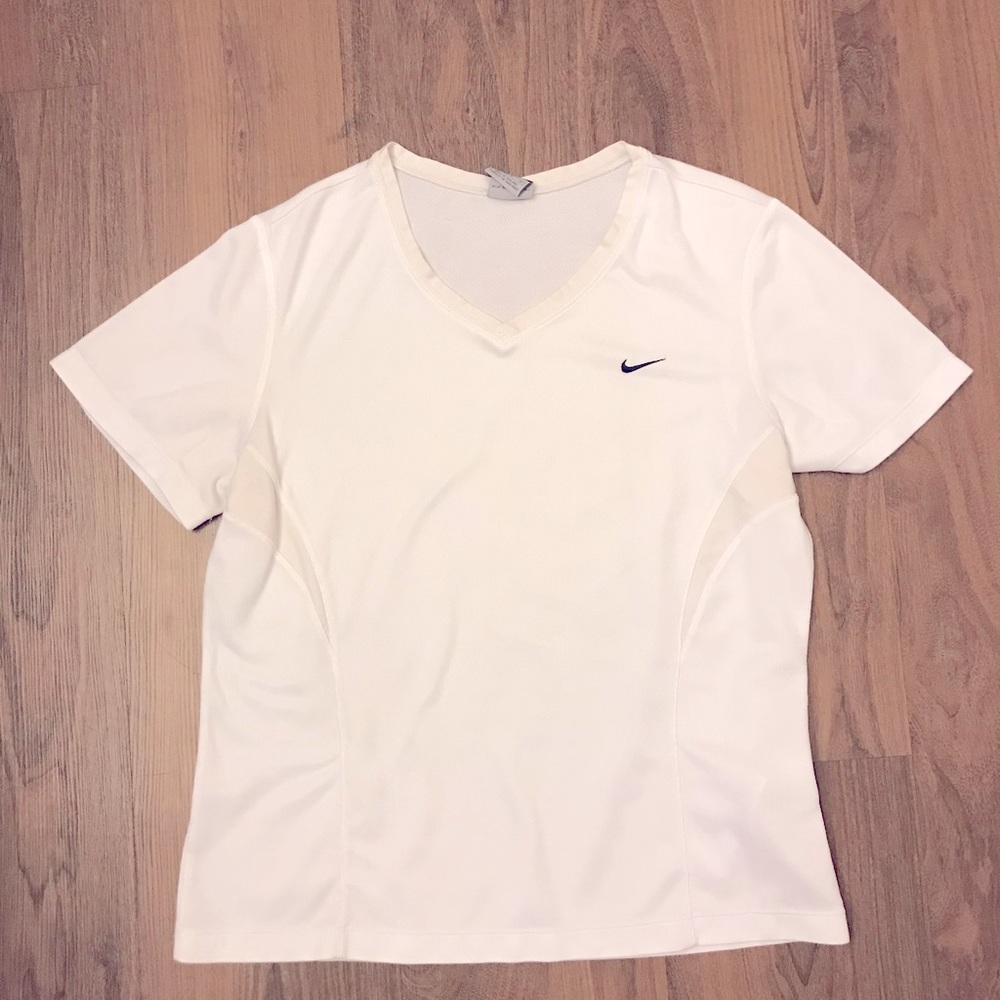 Nike white classic athletic top size M